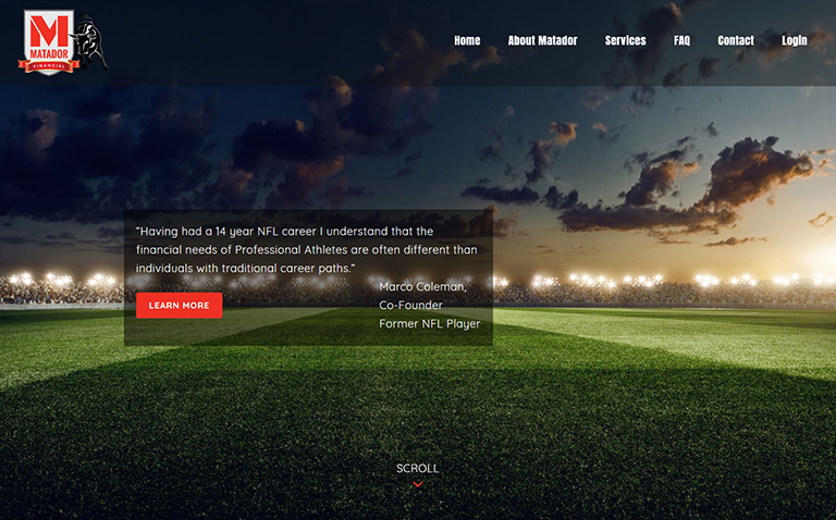 Professional Sports Financial Planning Website Design Company Jacksonville FL
