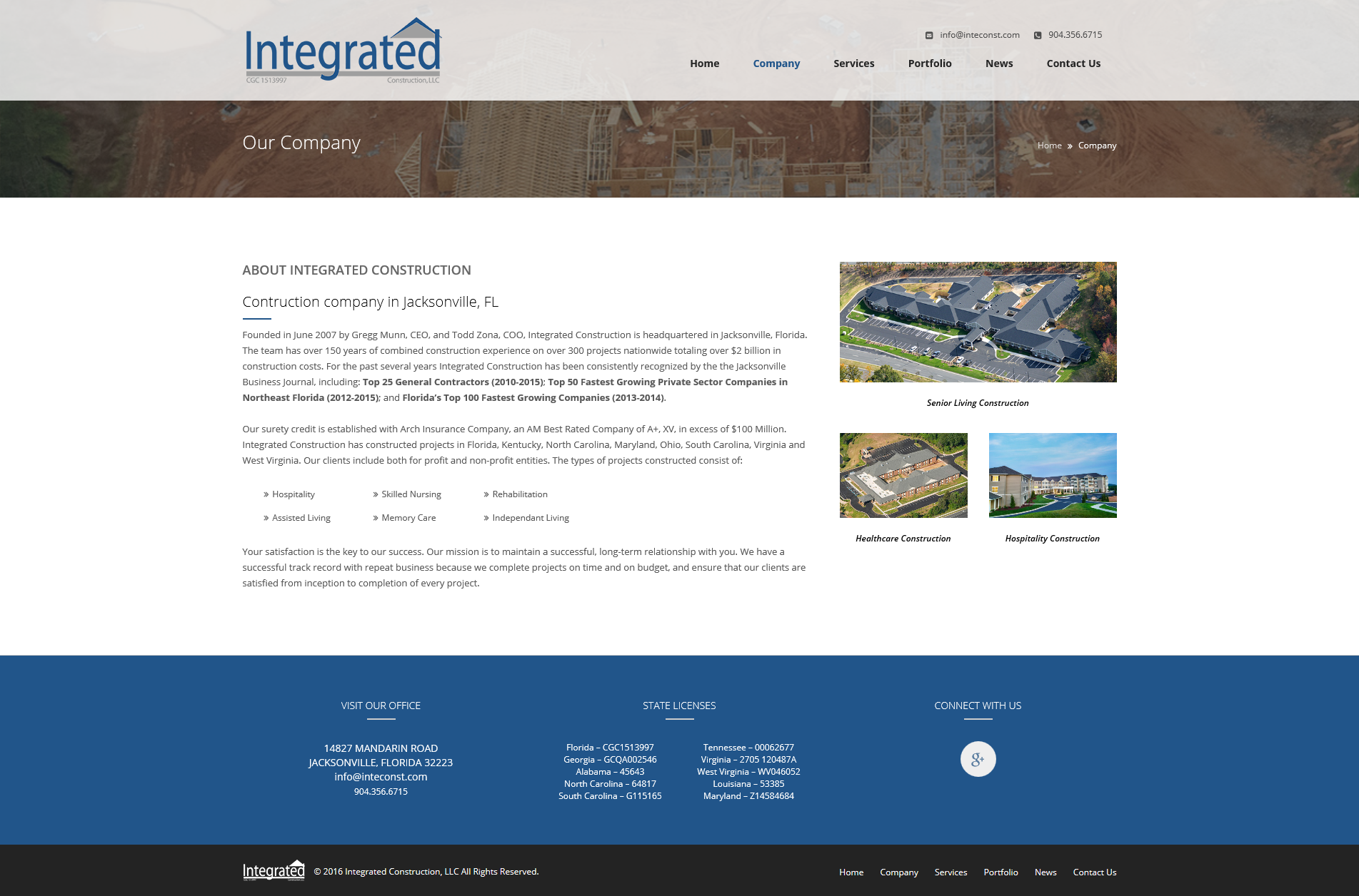 Construction Company Website Development