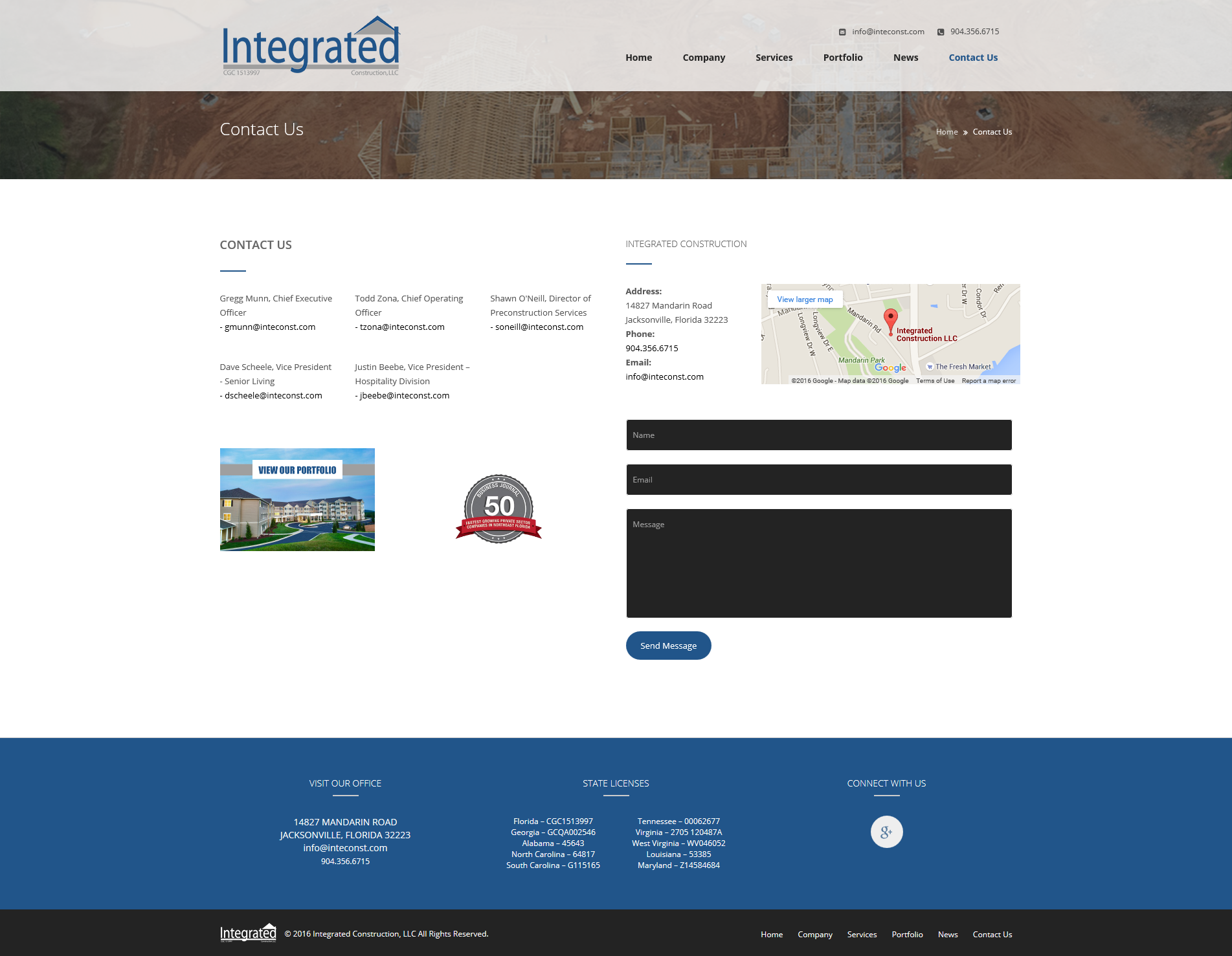 Construction Company Website Development