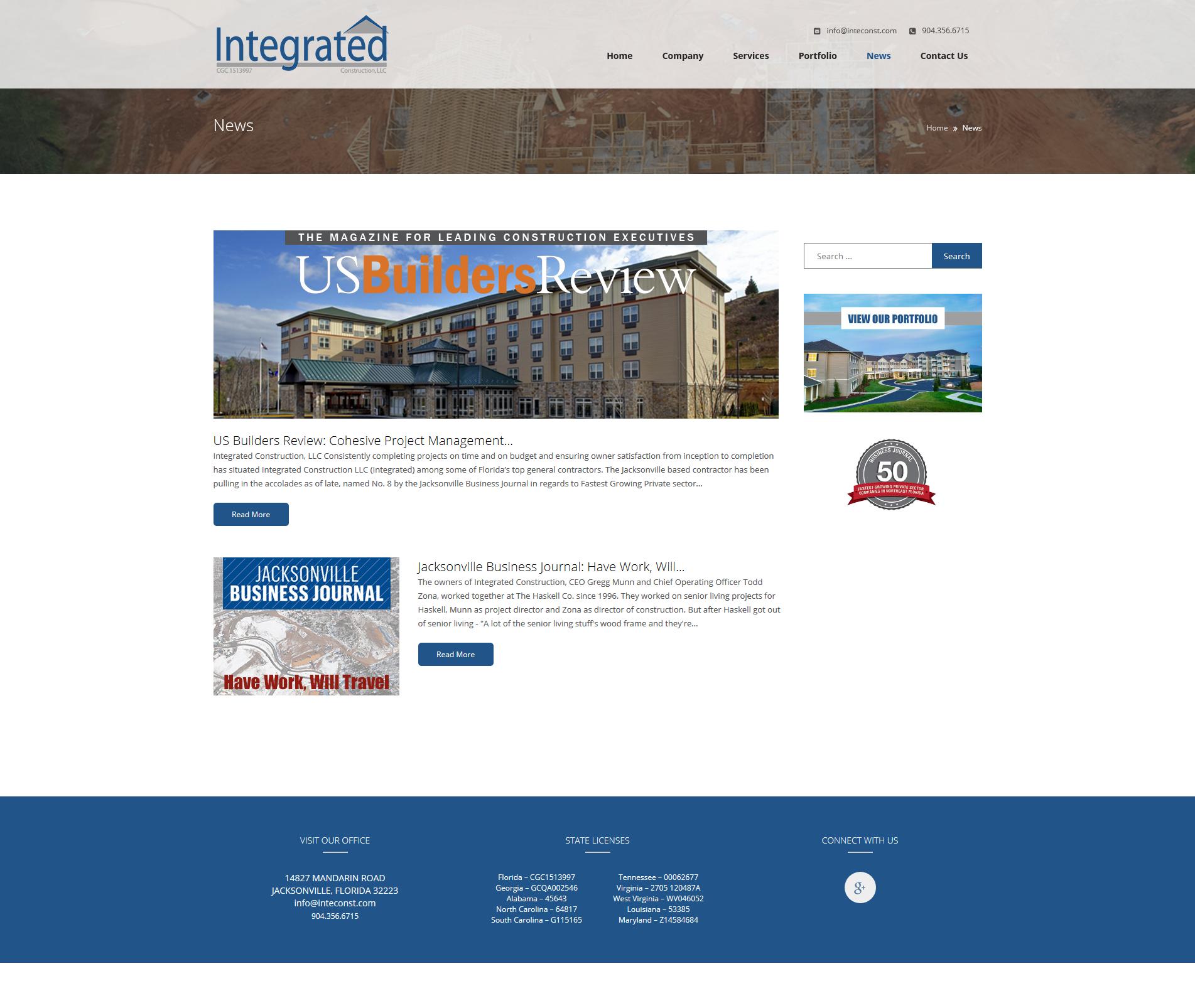 Construction Company Website Development